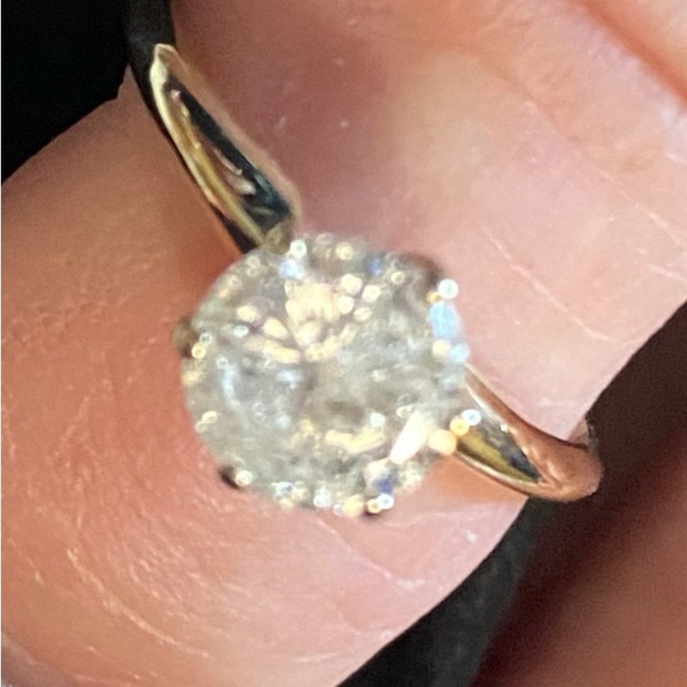 Diamond ,Beautiful and REAL 1.14 Carat Diamond Solitaire 14K Gold Ring COA
